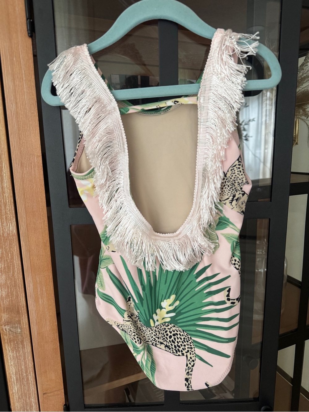 Shade Critters fringe bathing suit one piece swimsuit toddler girl leopard palm